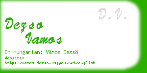dezso vamos business card