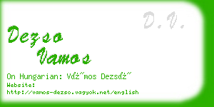 dezso vamos business card